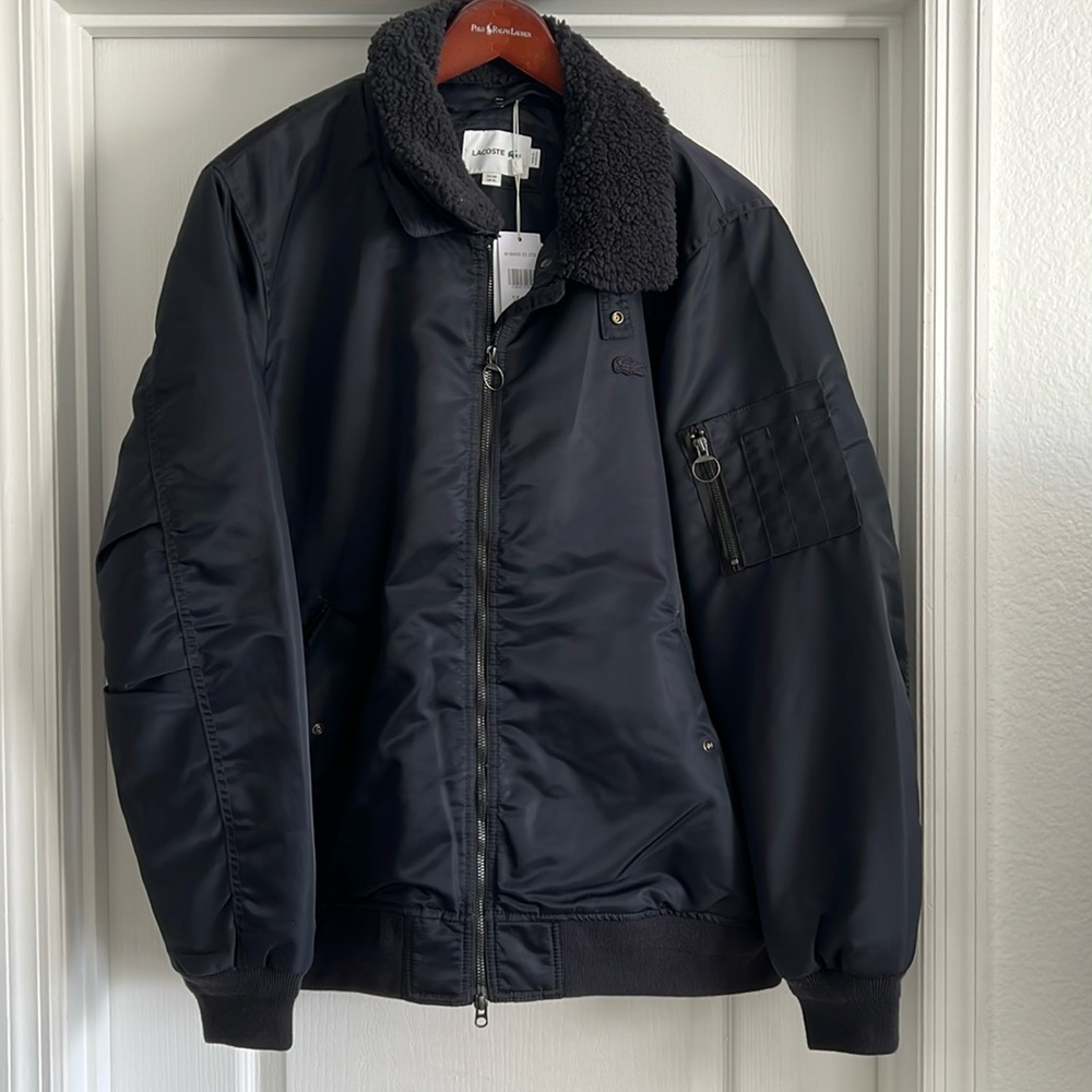 Lacoste bomber jacket Sherpa lined collar